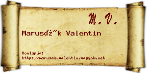 Marusák Valentin névjegykártya